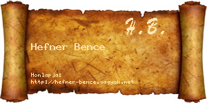Hefner Bence névjegykártya